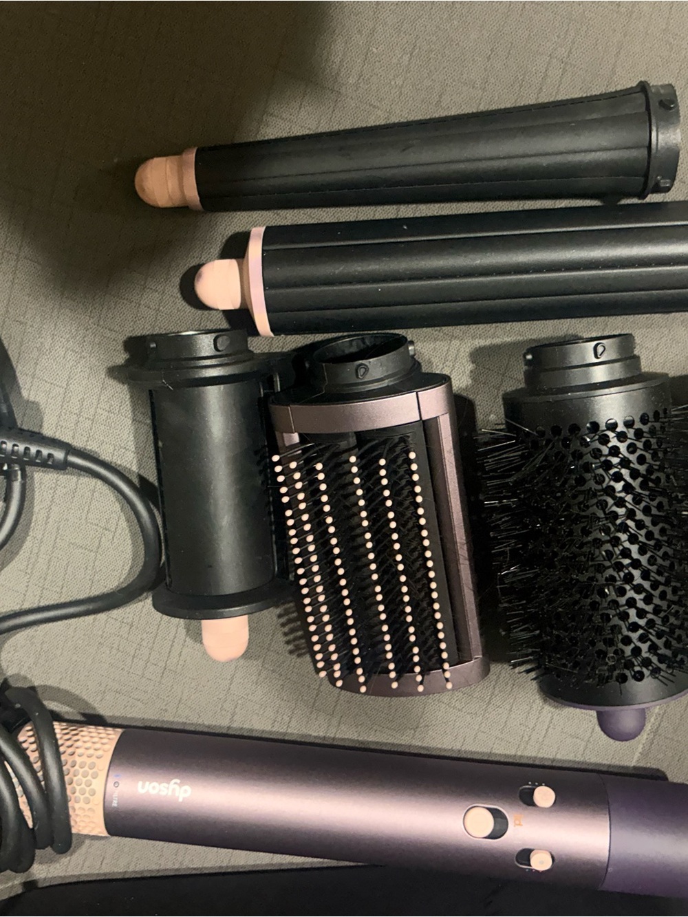 Dyson Styling Attachments Set in Purple and Rose Gold Accents